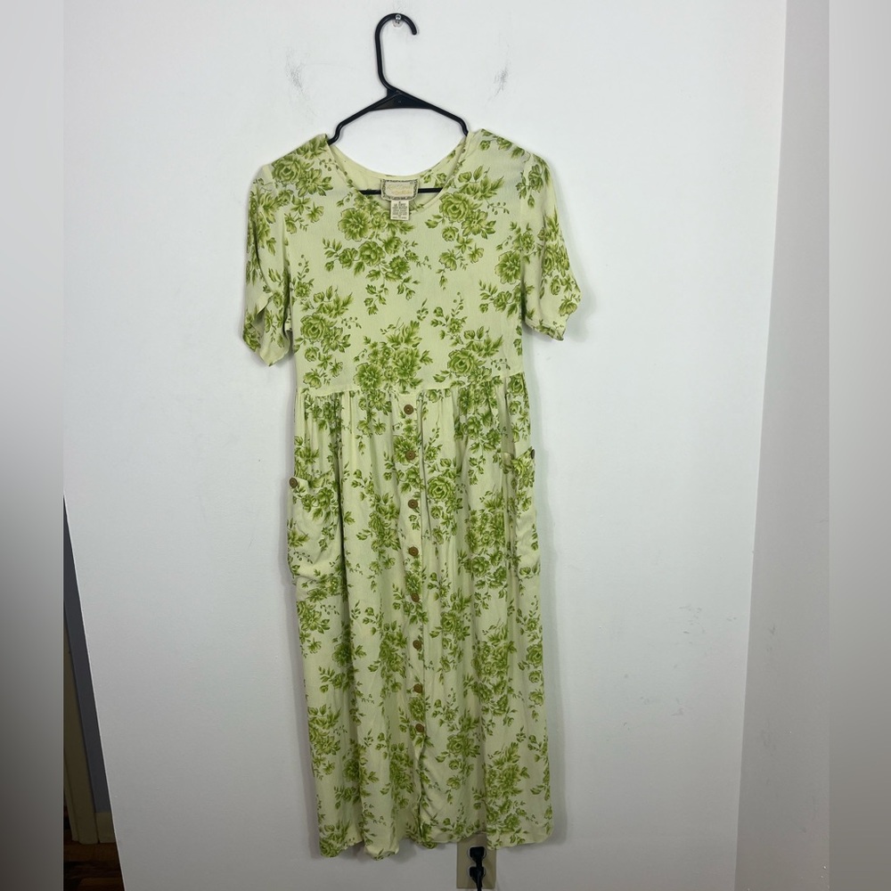 Vintage April Cornell for Cornell Trading Floral‎ Print Maxi Dress Sz S